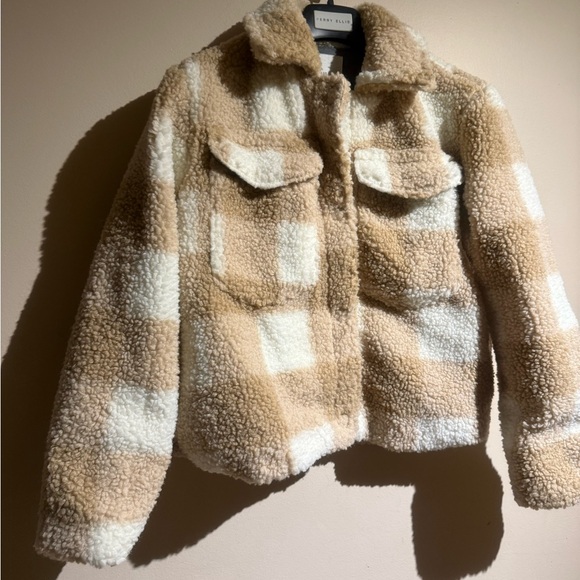 Anthropologie avec les filles Sherpa plaid jacket women’s size small - Picture 3 of 9